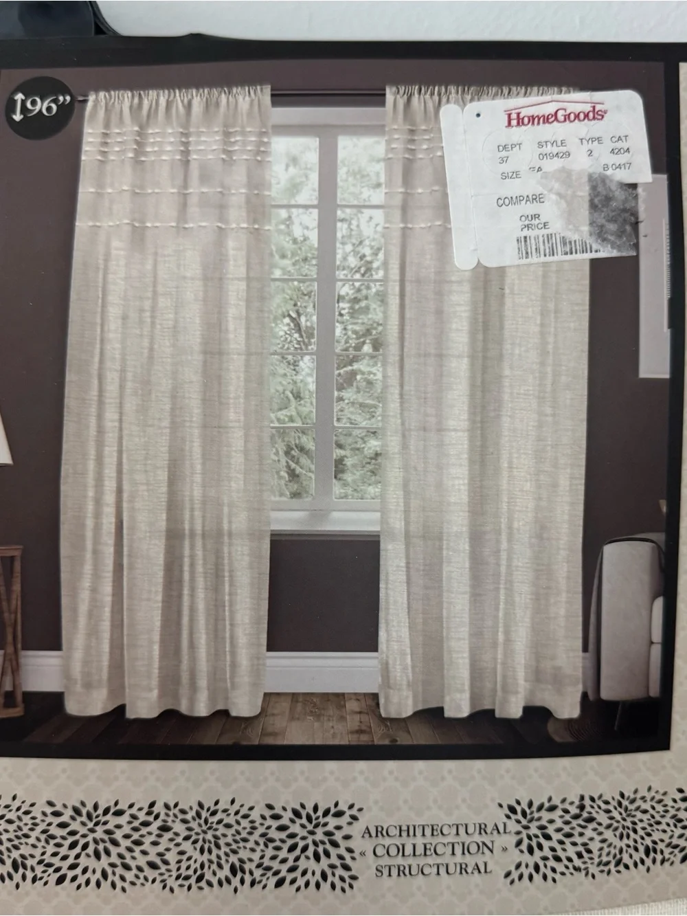 Rod Pocket Curtain Panel - Cream Set of 2 NWT!